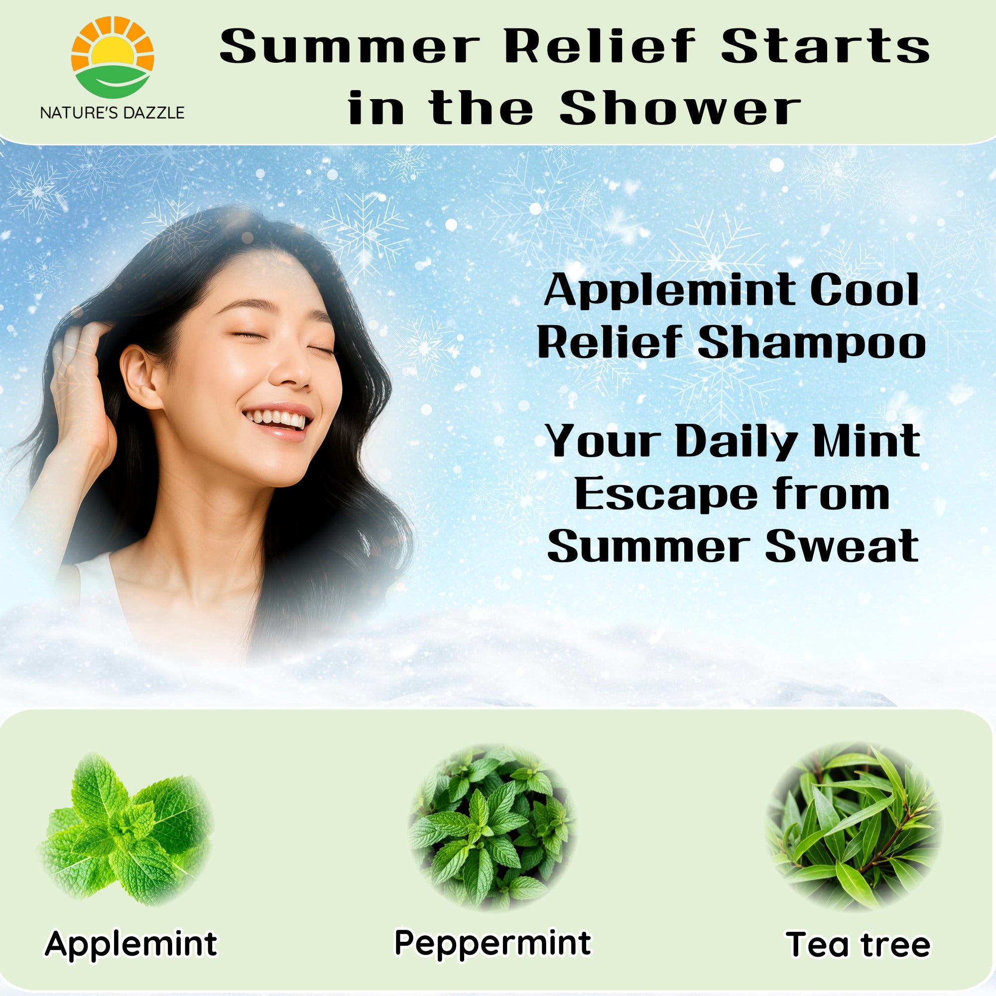 Deep Cooling Applemint Shampoo with Menthol and Tea Tree