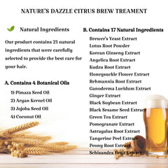 Nature’s Dazzle Citrus Brew Hair Care Set – Biotin & Collagen Shampoo 16.9oz + Treatment 7.4oz + Travel Shampoo 0.3oz x10
