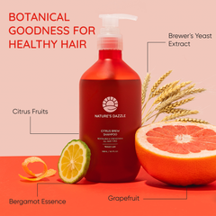 Citrus Brew Travel Shampoo by Nature’s Dazzle – Revitalizing Mini Hair Wash with Biotin (0.3oz/9ml)