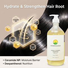 Nature’s Dazzle Hinoki Cypress Shampoo – Vegan, Sulfate-Free, Soothing & Nourishing for Scalp & Hair (1000mL / 33.8 oz)