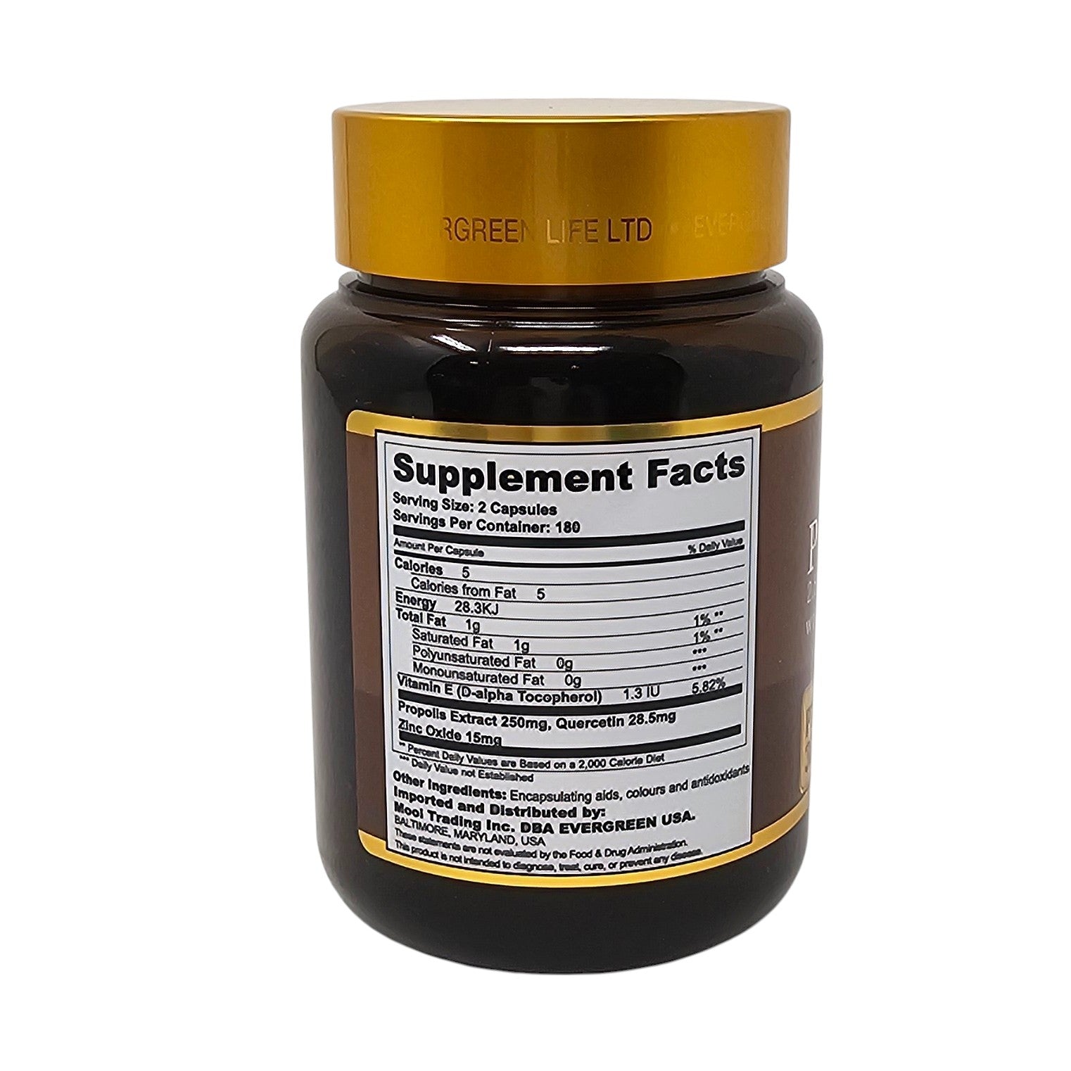 Evergreen immune support supplement โ propolis, zinc, quercetin