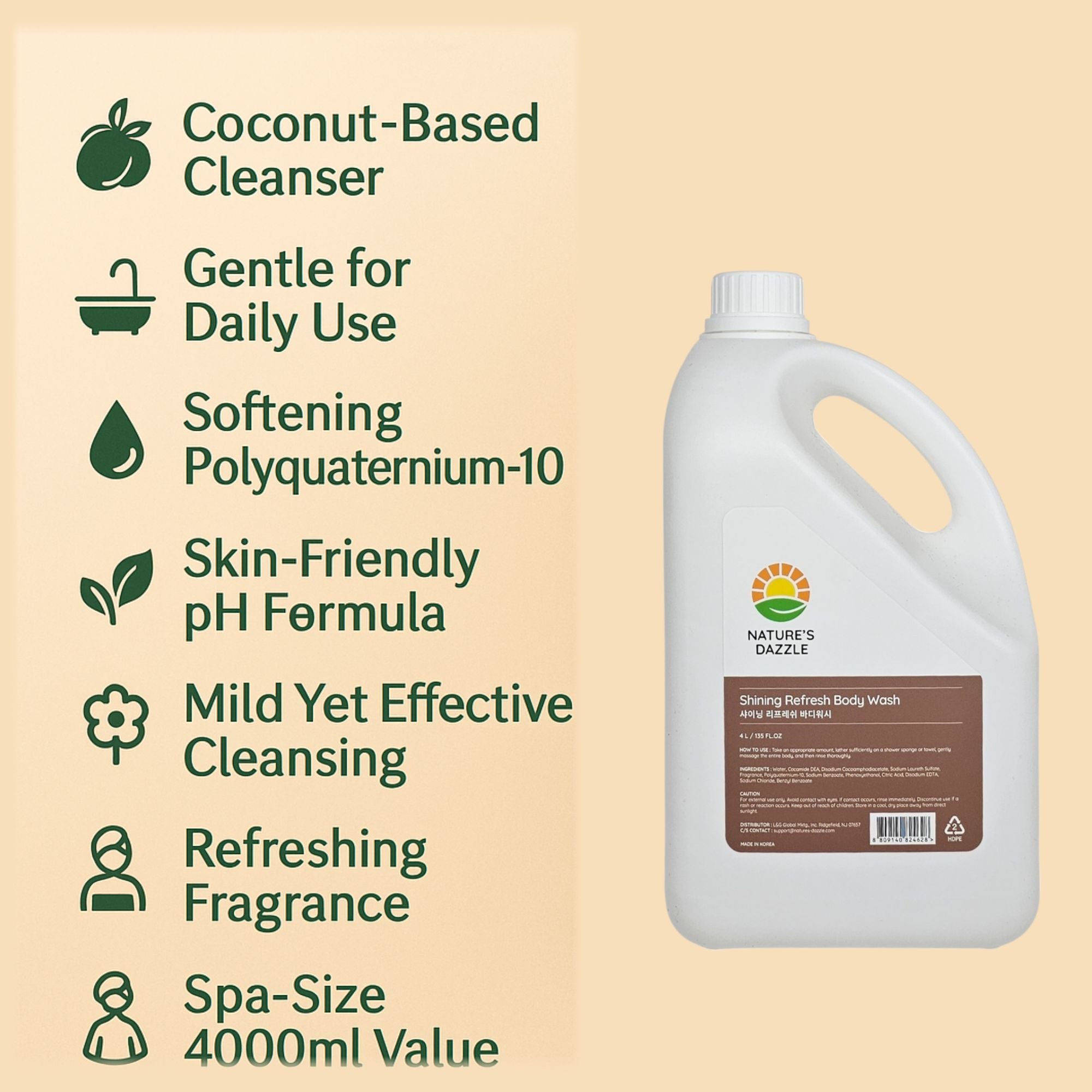 Gentle body cleanser with foam and floral aroma – Nature's Dazzle