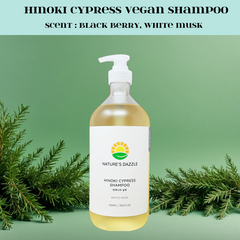 Nature's Dazzle Hinoki Cypress Shampoo (Vegan, 1000ml/33.8 oz)편백수 샴푸