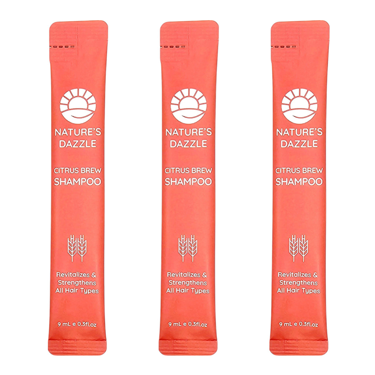 Citrus Brew Travel Shampoo by Nature’s Dazzle – Revitalizing Mini Hair Wash with Biotin (0.3oz/9ml)
