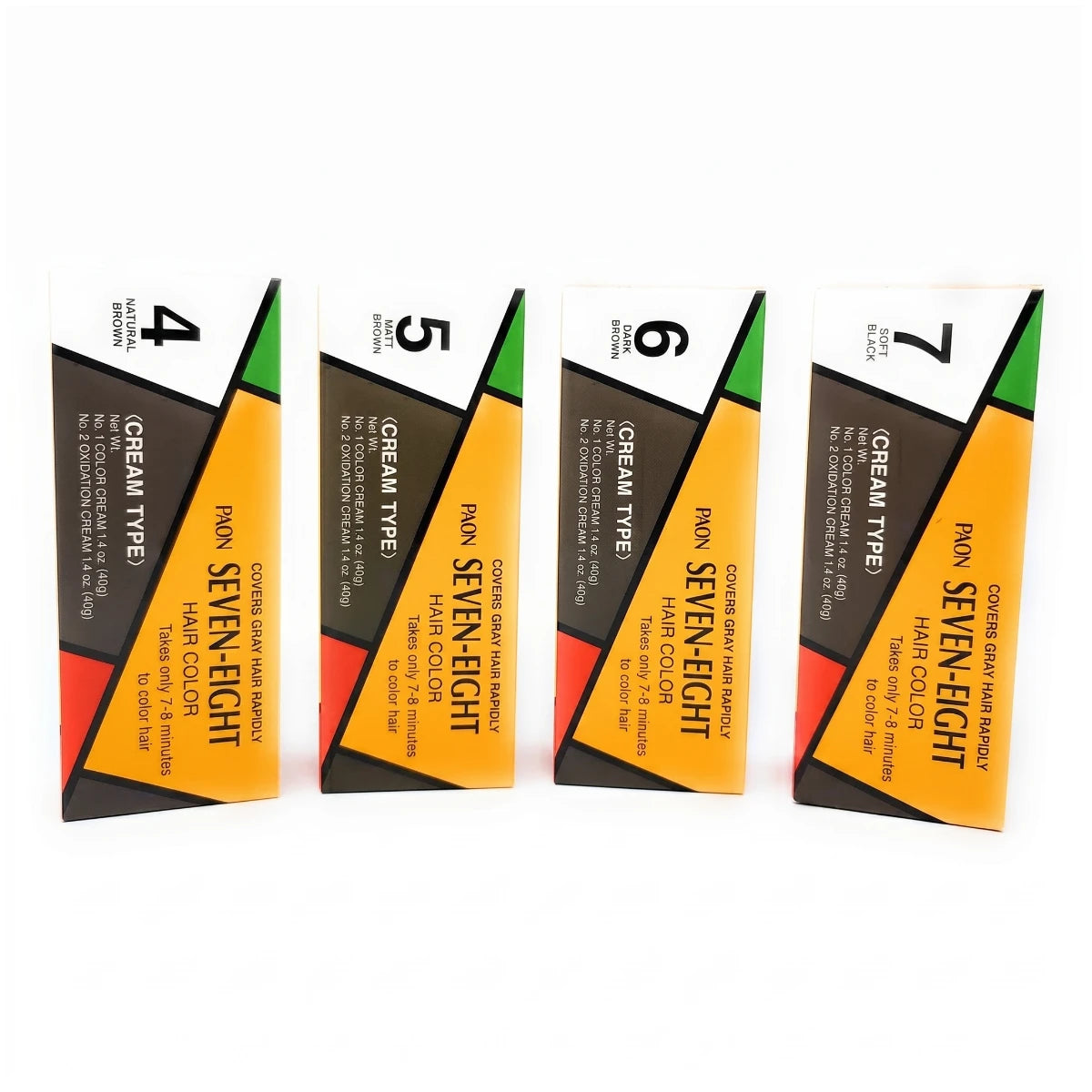 Paon 7 Minute Hair Dye - Ammonia-Free Permanent Color - 1 Box