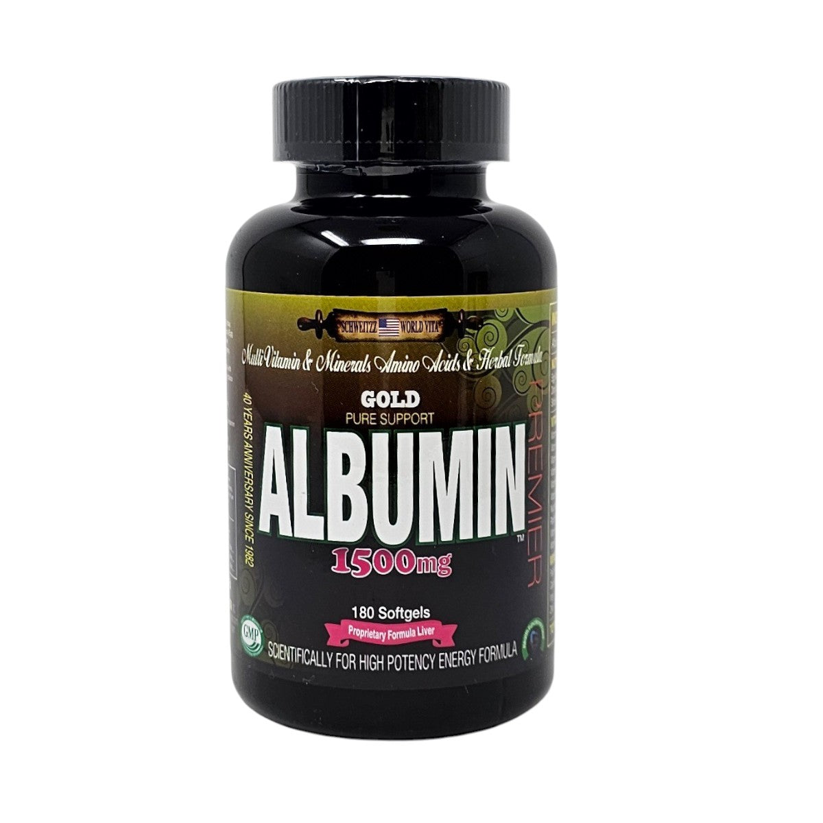 World Vita Albumin 180 Soft Gels | Premium Protein Supplement for Liver Health & Immunity