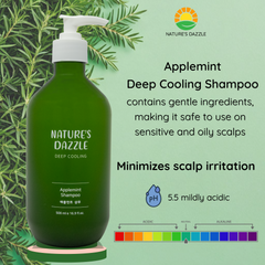 Nature's Dazzle Applemint Cool Relief Shampoo-Tea Tree Oil & Peppermint Oil  500ml/16.9 fl. oz