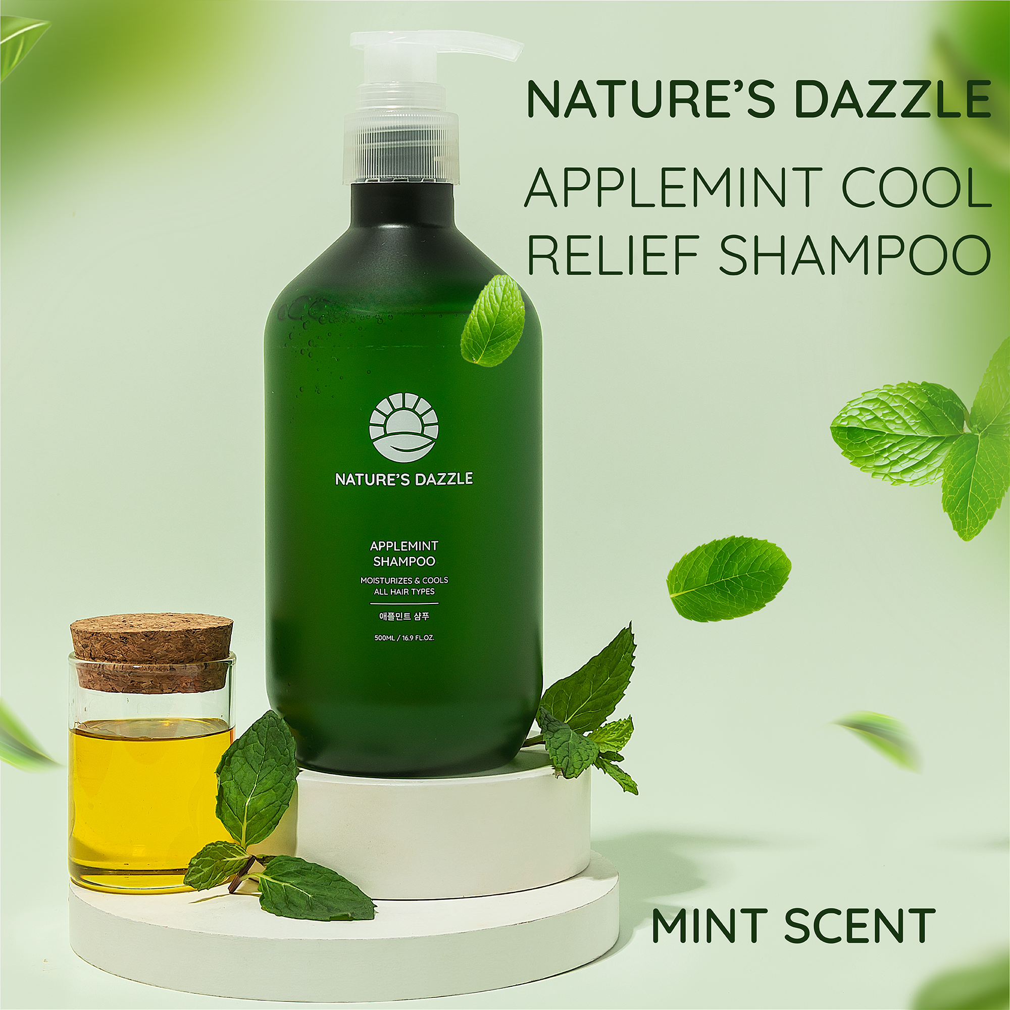 Nature's Dazzle Applemint Cool Relief Shampoo | K-Beauty Scalp