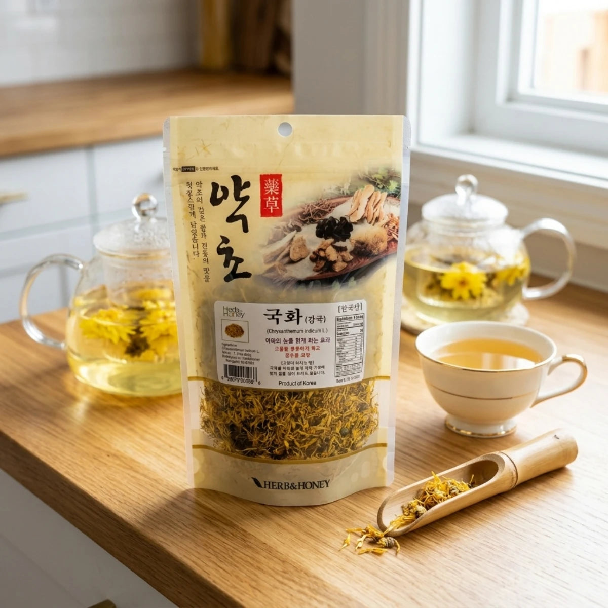 코스비(KOSBEE) 국화차 1.75 oz - 100% 국산 국화 원물을 사용한 눈이 편안해지는 무카페인 건강 꽃차