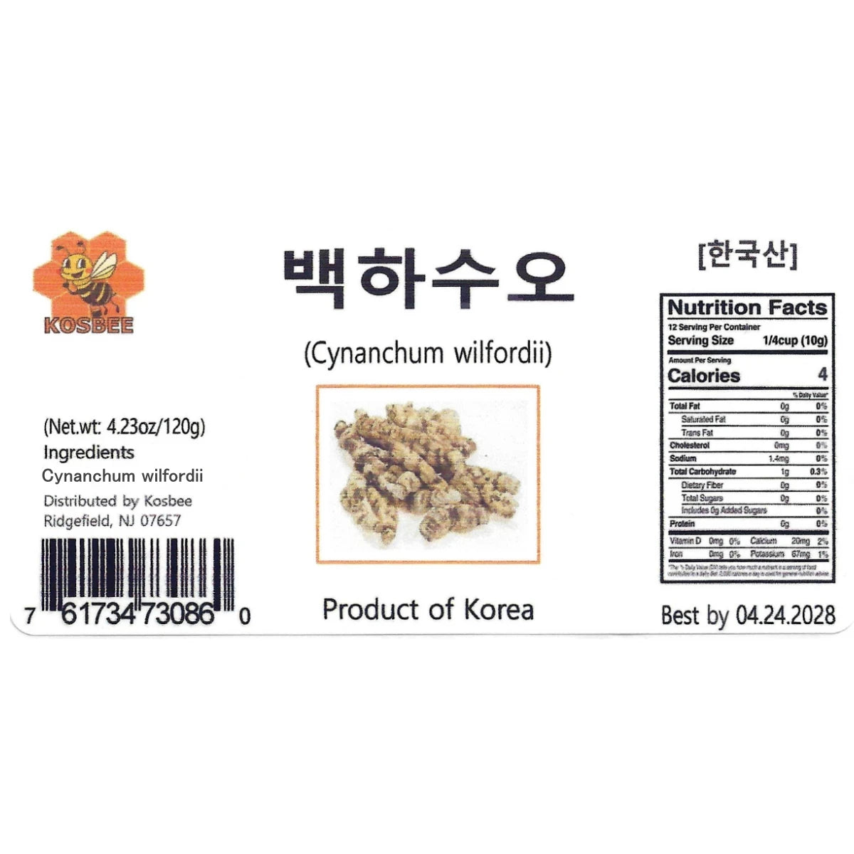 한국산 백하수오 | 여성 밸런스 및 이너뷰티 | 120g
