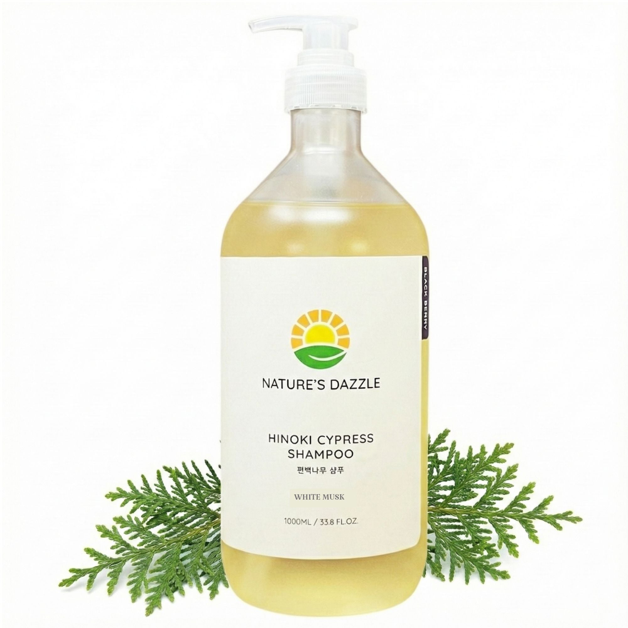 Nature’s Dazzle Hinoki Cypress Shampoo – Vegan, Sulfate-Free, Soothing & Nourishing for Scalp & Hair (1000mL / 33.8 oz)