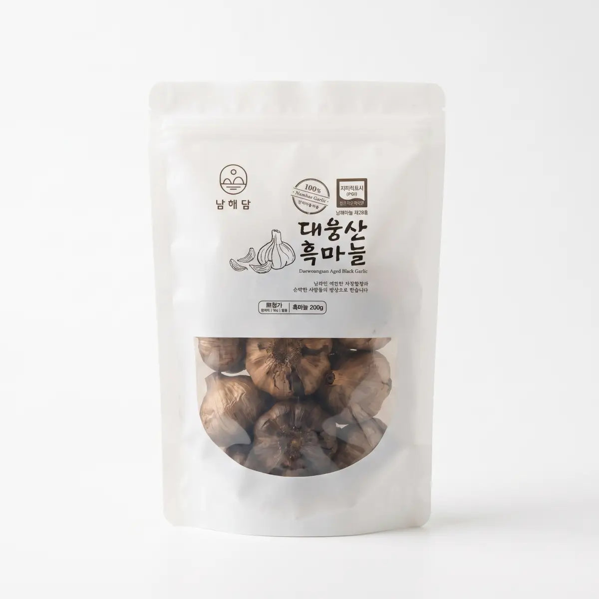 Korean black garlic (heuk maneul) whole aged bulbs from Namhae — Product of Korea