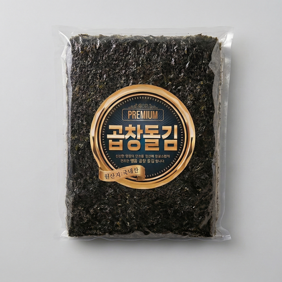 Premium Gopchang-Dol Dried Seaweed - 30 Full Sheets, 3.81 oz (108g)곱창돌김