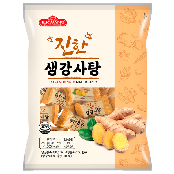 Ilkwang Extra Strength Ginger Candy 250g | Spicy Chews 일광 생강