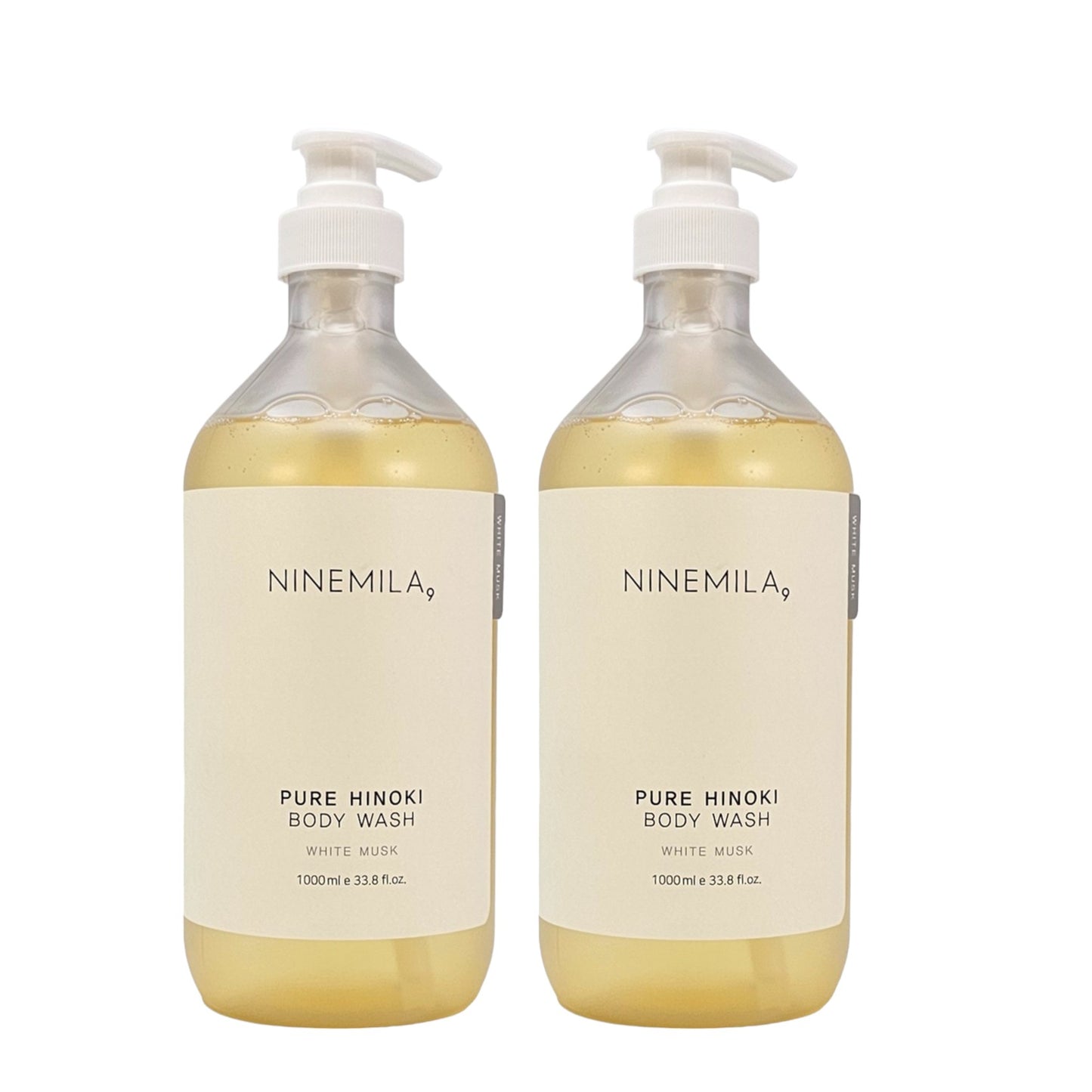 Ninemila Pure Hinoki cypress Body Wash - Vegan 1000ML/33.8 fl. oz  White musk scent