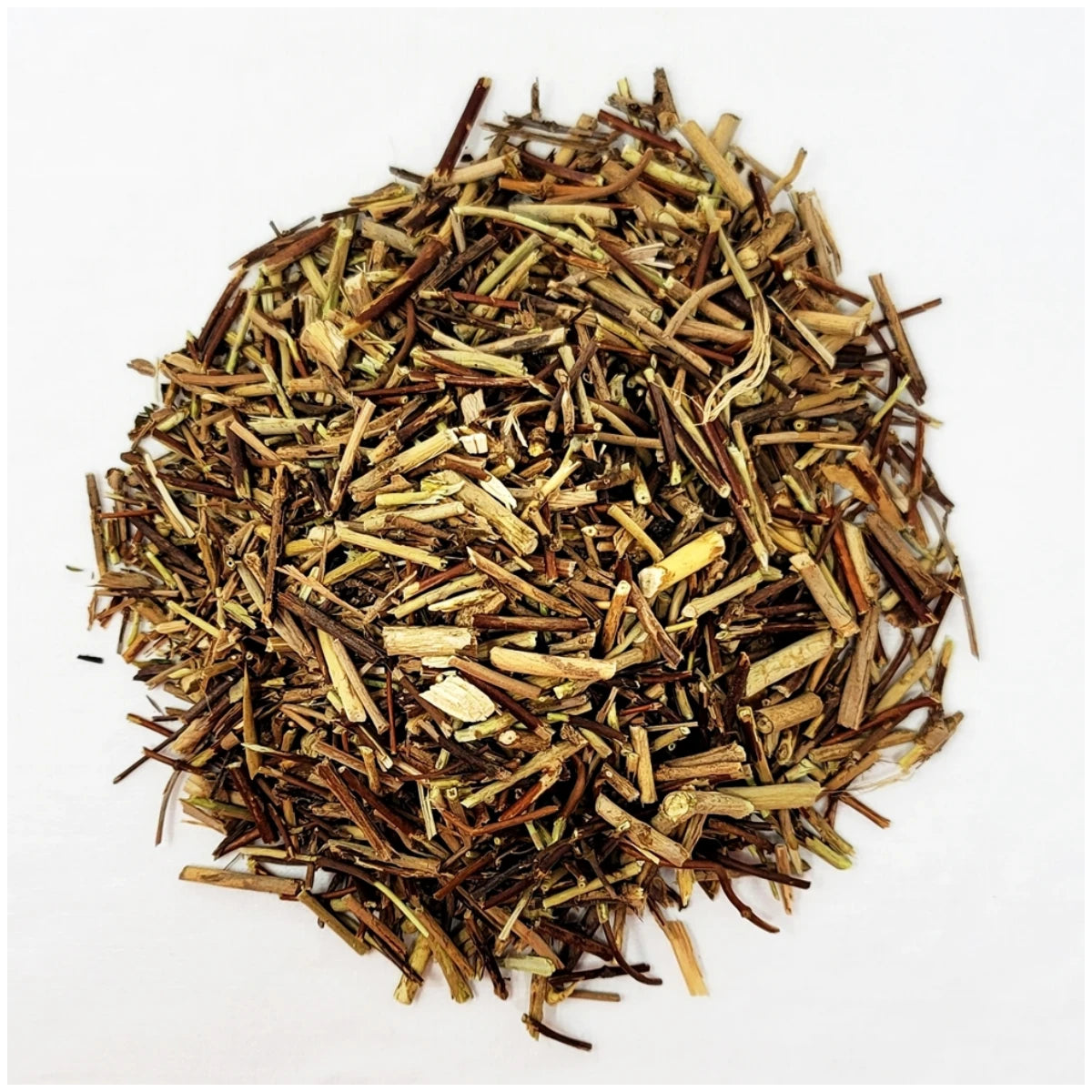 Detailed view of dried Korean Lonicera japonica flowers and stems, showcasing the high-quality natural texture of this herbal remedy.