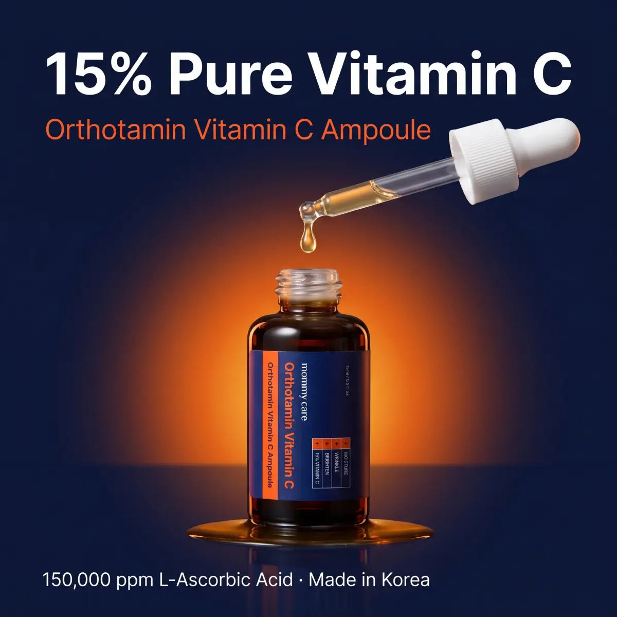 Orthotamin Vitamin C Ampoule (비타민C 앰플) — 15% pure vitamin C, 150,000 ppm L-ascorbic acid, made in Korea
