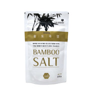 Packaging of bamboo salt with a white background