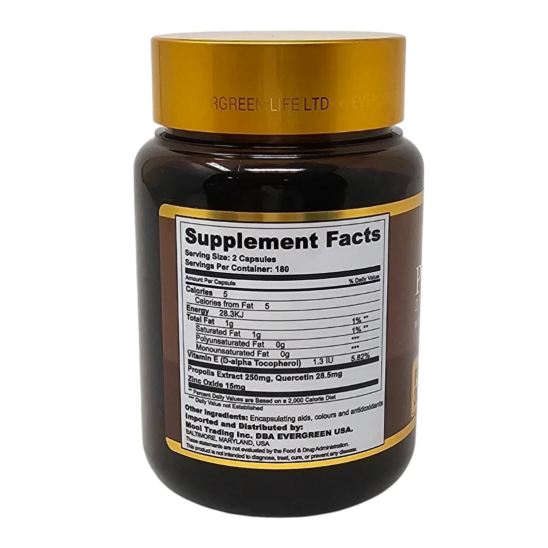 Evergreen New Zealand Propolis Capsules - Daily Immune Support - 360 Counts