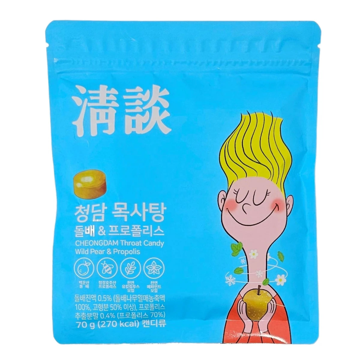 Cheongdam Wild Pear & Propolis Herbal Throat Drops, 2.46 oz