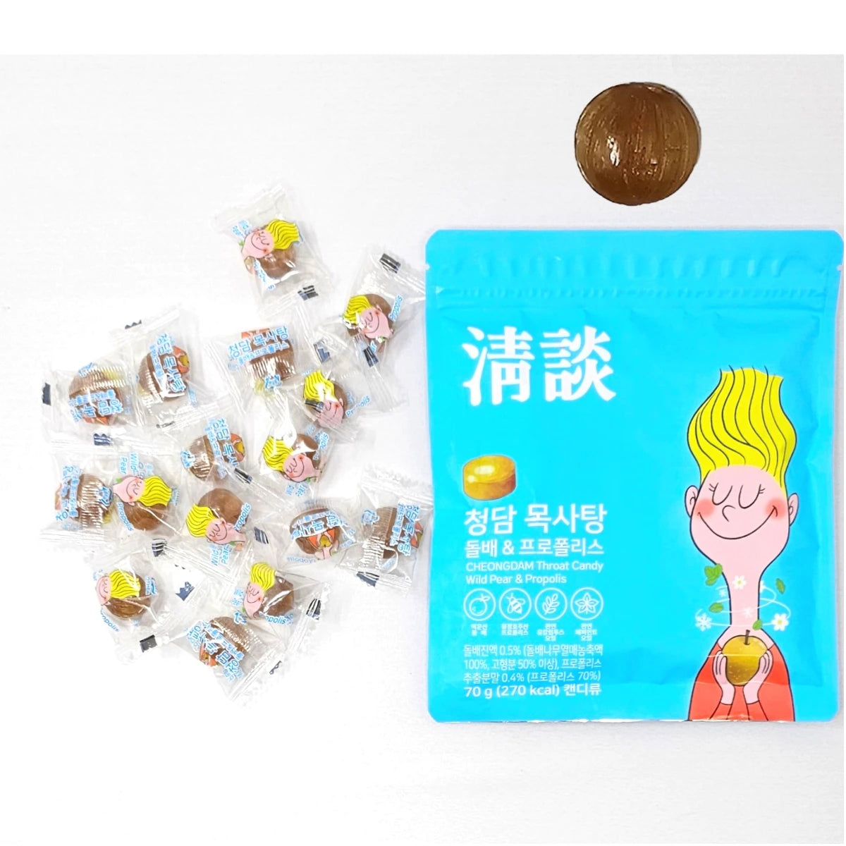 돌배 프로폴리스 목캔디 70g (2.47 oz)