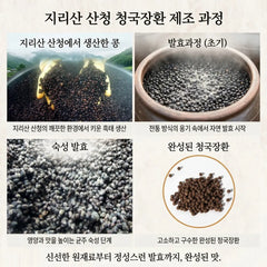 Stages of black radish cultivation process in a natural setting with text in Korean.