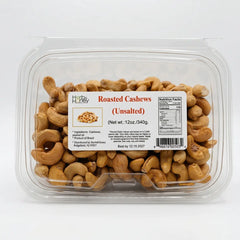 Herb & Honey Unsalted Roasted Cashews 12oz container, premium Brazil quality with 0mg sodium.