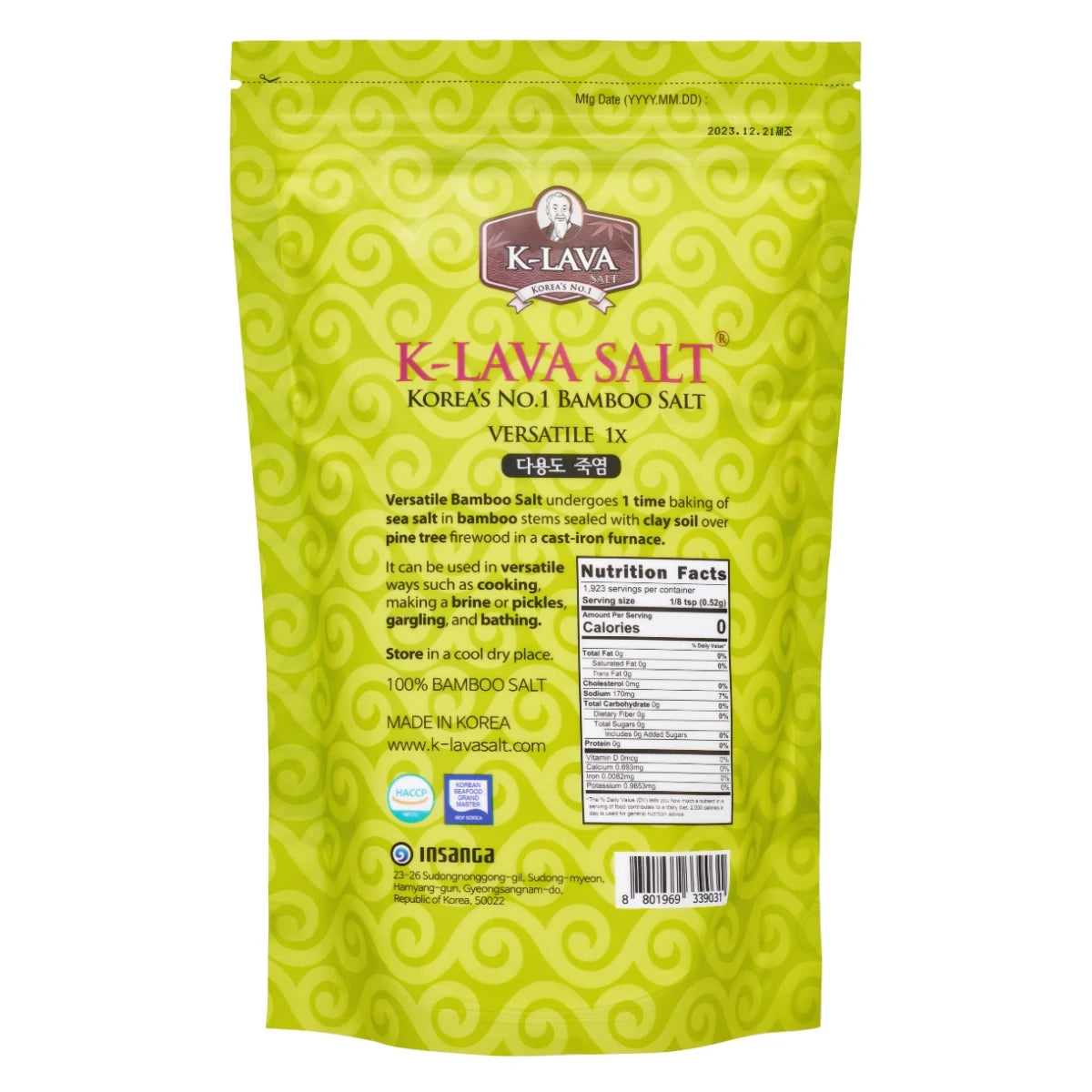 Mixing K-LAVA bamboo salt powder with water for a soothing natural mouthwash and oral care.