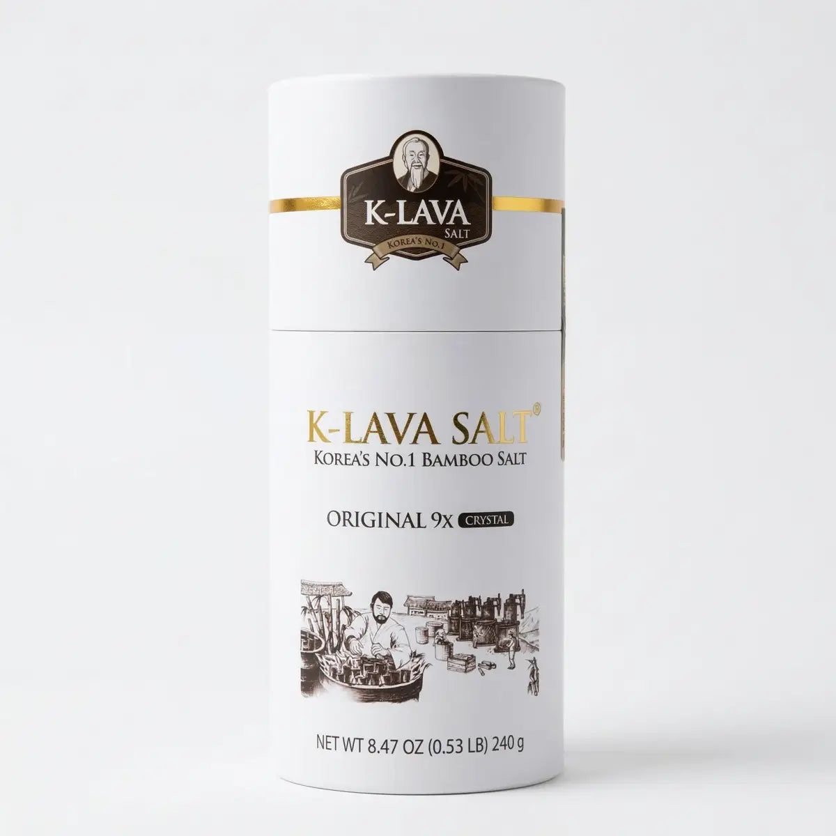 K-Lava Original 9x Roasted Korean Bamboo Salt Crystals (8.47 oz) for premium alkaline wellness.