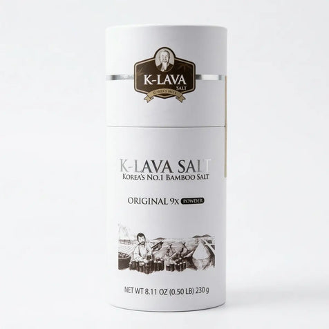 9x Roasted Korean Bamboo Salt Powder | K-Lava Original Alkaline Salt (8.11 oz)