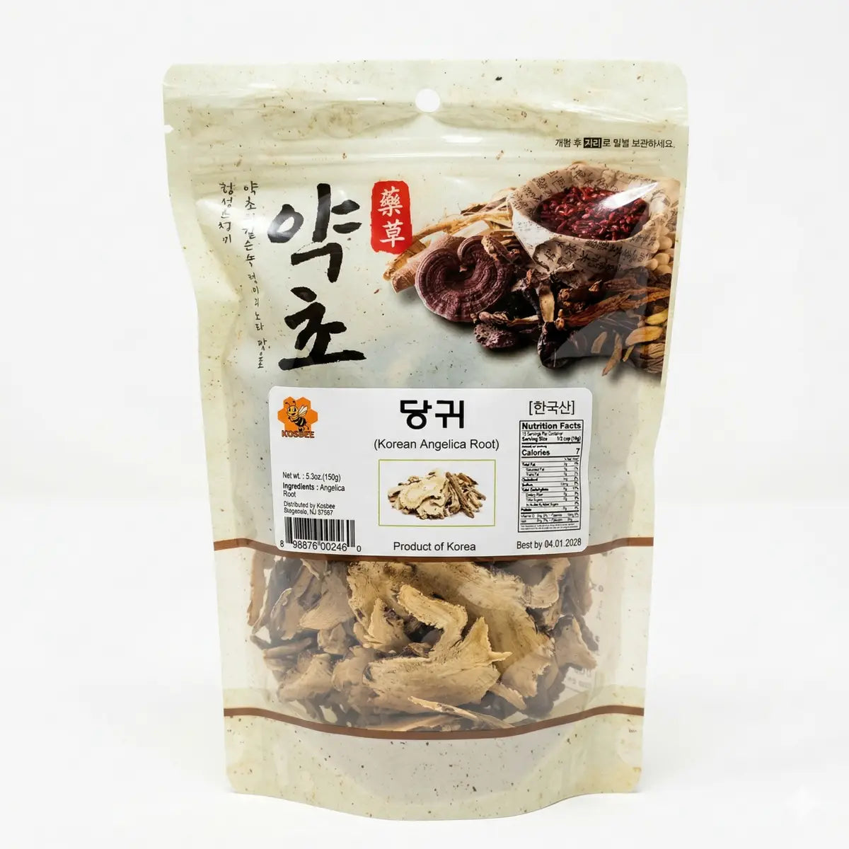 Korean Angelica Root (Angelica gigas) by Kosbee — 5.3 oz (150 g) of pre-sliced dang gui, a Product of Korea.