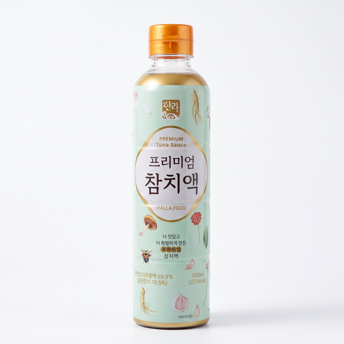 Korean tuna sauce (chamchiaek) — bottle of smoked tuna extract seasoning, 16.9 fl oz (500 ml) — Product of Korea
