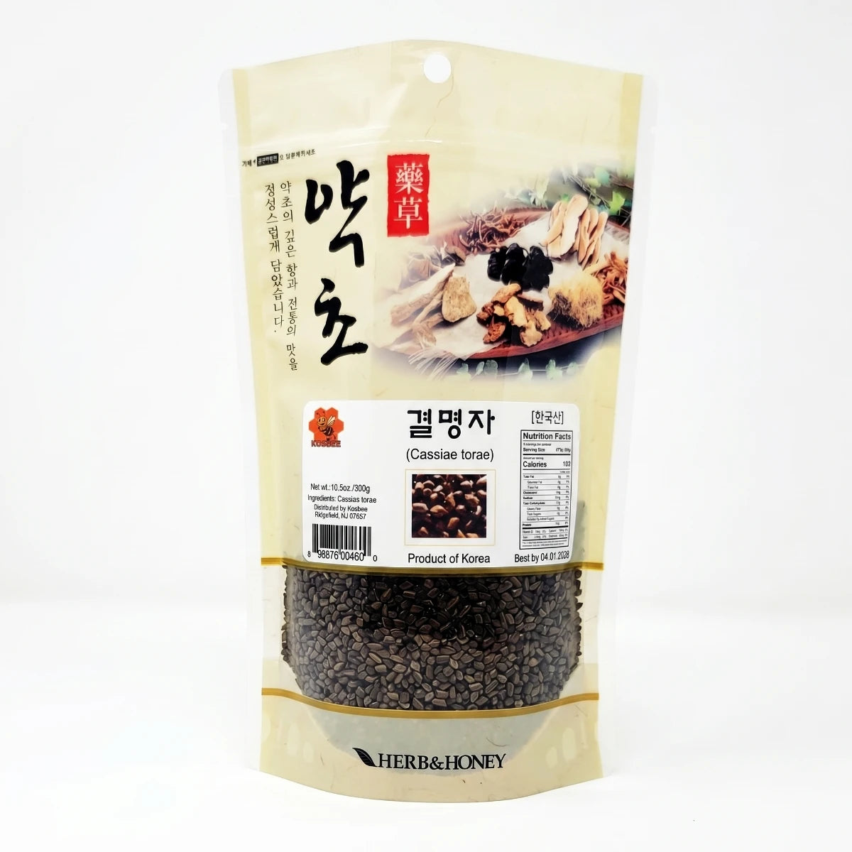 KOSBEE Korean Raw Cassia Seed 10.5 oz package for traditional herbal tea and vision health support