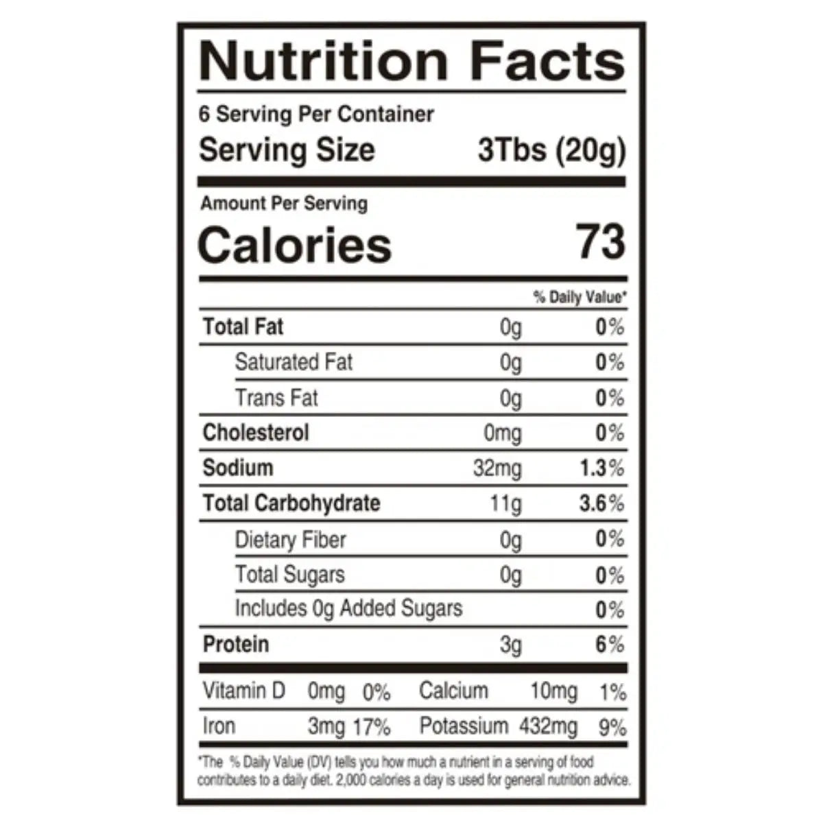 Supplement facts and nutrition information label for KOSBEE Korean Goji Berries