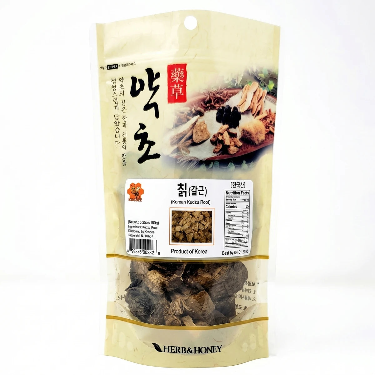 KOSBEE Korean Kudzu Root 5.25 oz package for traditional herbal tea and wellness support