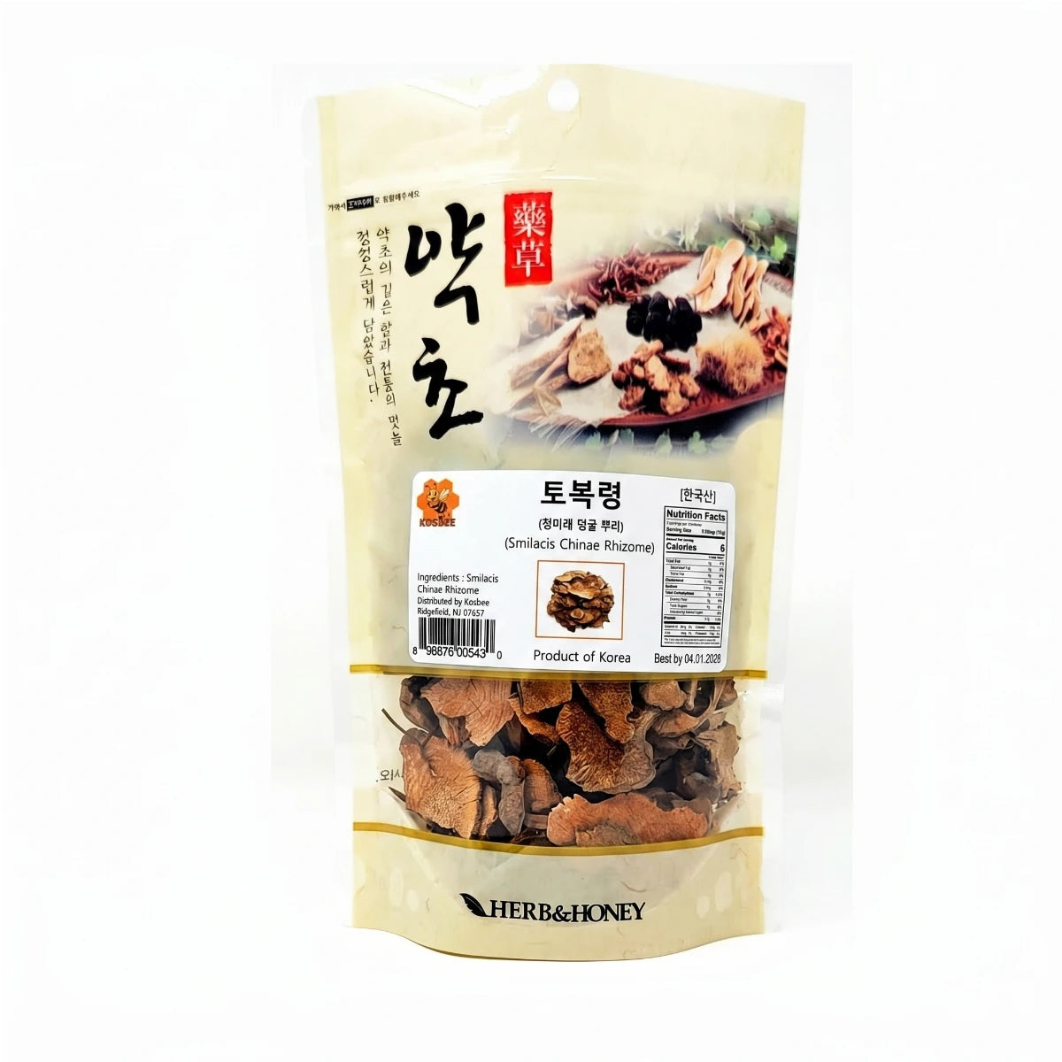 KOSBEE Korean Smilacis Chinae Rhizome (3.5 oz) - High-quality dried herbal tea for natural body detox and wellness.