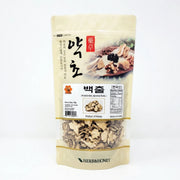 KOSBEE Korean White Atractylodes Root (5.25 oz) - High-quality dried herbal pouch for digestive support and traditional wellness.
