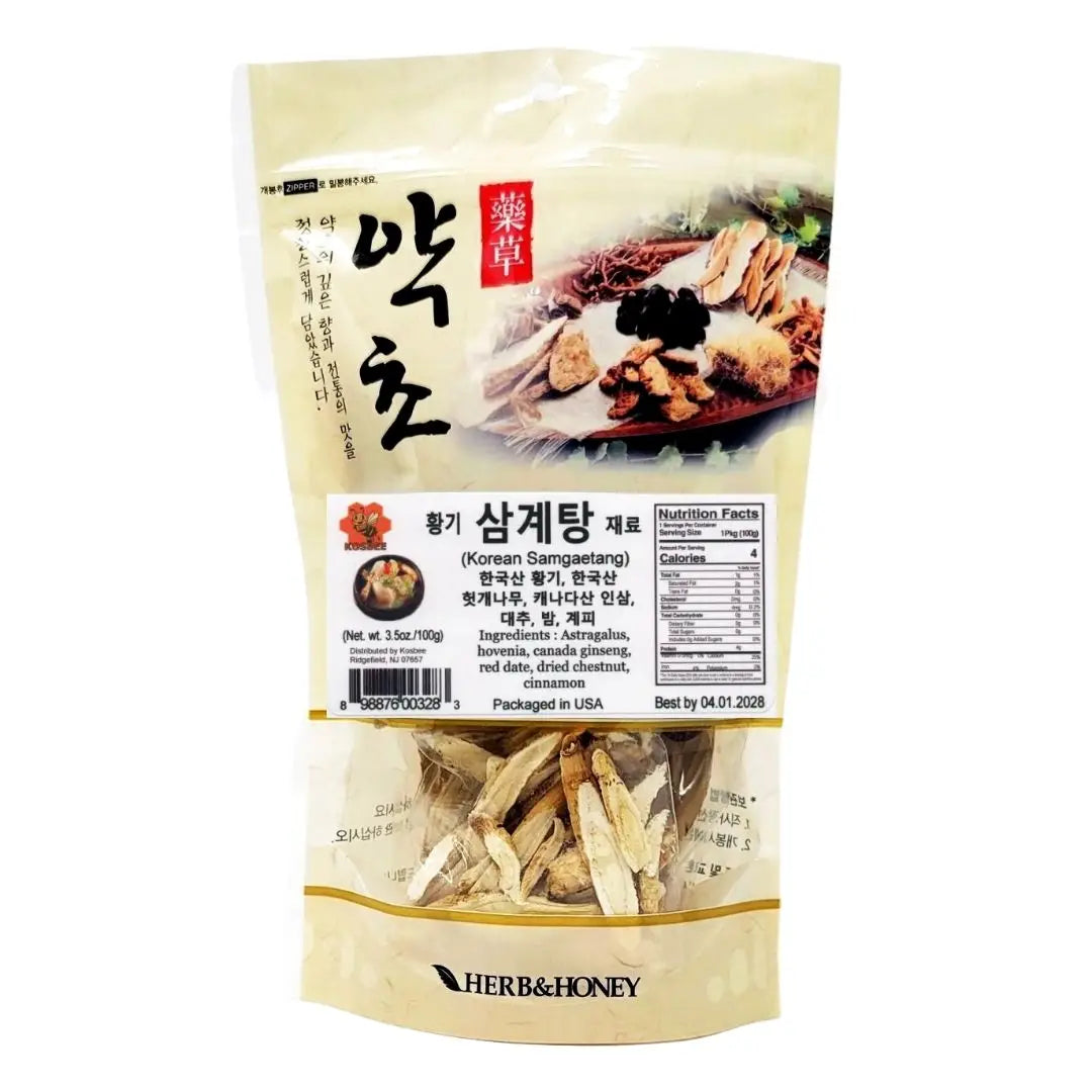 Premium Korean Samgaetang Herbal Pack - Ginseng Chicken Soup Kit 3.5 oz