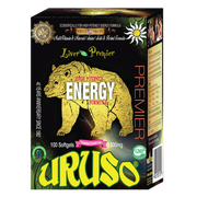 World Vita URUSO Liver Support Supplement box with bear illustration for natural energy and detoxification